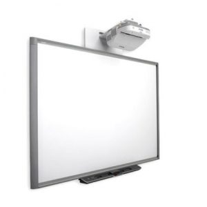87" SBX885 DViT INTERACTIVE SMART BOARD & EPSON U-SHORT THROW PROJECTOR COMPLETE